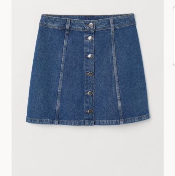 H&M Denim A-line Button skirt - Picture 1 of 4